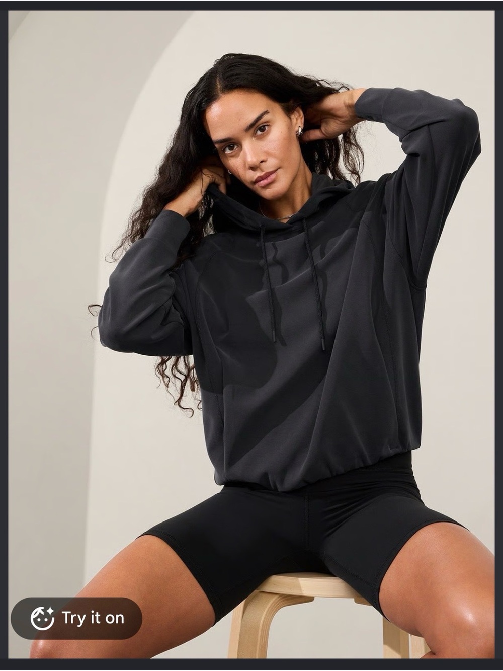 Athleta Seasoft Hoodie Bubble Hem , Medium , New